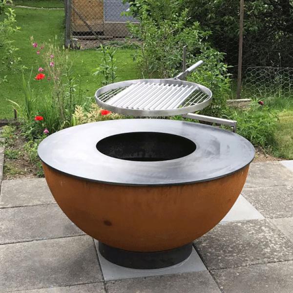 Durable Outdoor Kitchen Barbecue Grills Corten Steel Barbeque Fire Pit Grill