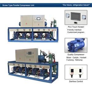 Cattle Meat Cooling Condensing Units Parallel Compressor Racks