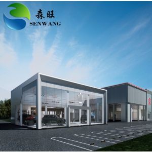 Prefabricated Car Showroom And Warehouse High End Steel Structure Exhibition