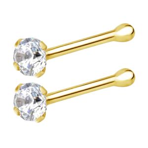 7mm 14k Gold Nose Ring , Non Irritating Nose Piercing Jewelry OEM