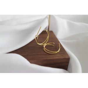 Lanciashow 925 Sterling Silver Jewellery Simple Interweave Twisted Hoop Earrings