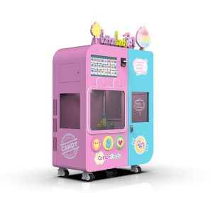 24 Hours Working Robot Cotton Candy Vending Machine 700W-2500W