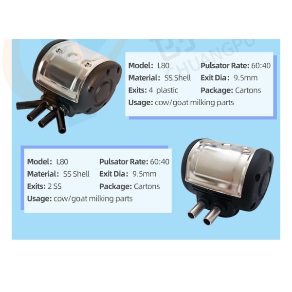 Manual Pulsation Ratio Adjustment L80 Milking Machine Pulsator 60 Cycles Per Minute 2 ports