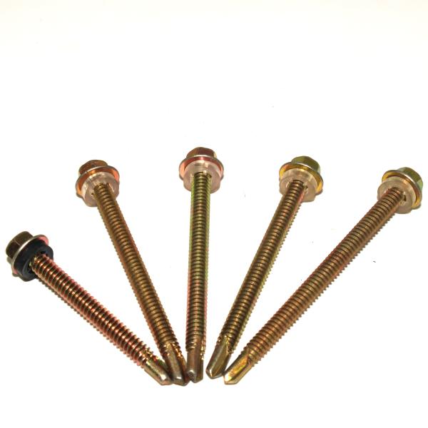 Steel Hex Head Patta Self Drilling Roofing Screw Fasters With Rubber Washer