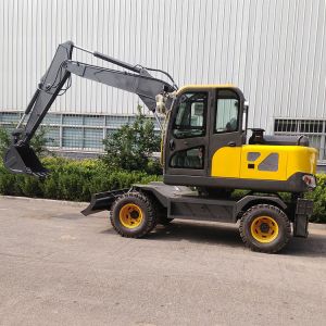 Engineering Wheel Hydraulic Excavator Machine Digging Trenches Wheeled Digger