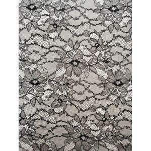 Quality 100% Polyester French Chantilly Lace Fabric for sale