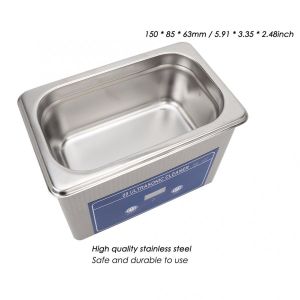 Stainless Steel 800ml 35W Ultrasonic Bath Cleaner Watch Denture