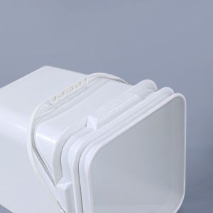 White Food Storage Food Grade 5L Rectangular Square Plastic Pail With Lid Handle
