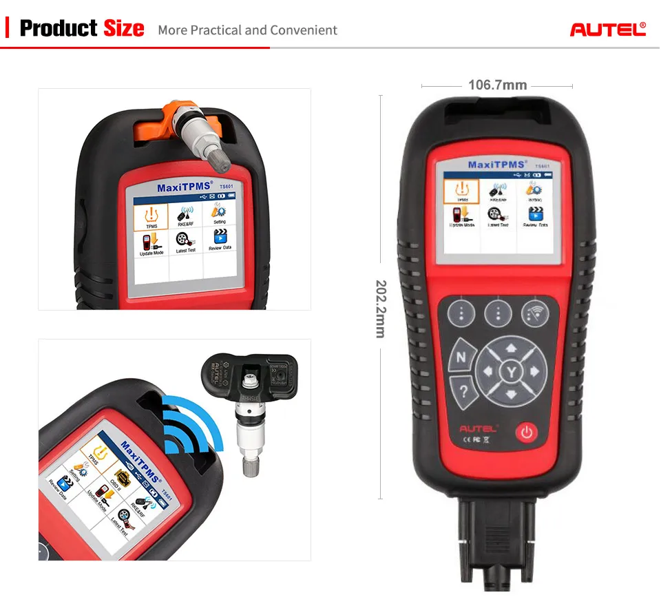 AUTEL MaxiTPMS TS601 TPMS Tool Automotive Tire Repair Tools Sensor Progarmming/Relearn/Activate for Tire Pressure