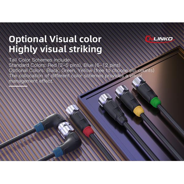 Cnlinko M12 Ip68 Male Female 2 Pin Aviation Plug Power Industrial Waterproof Wire Cable Connectors