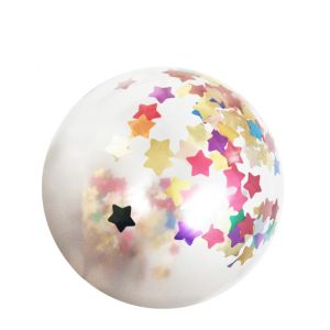 Clear Star Foil Filled Helium Confetti Balloons