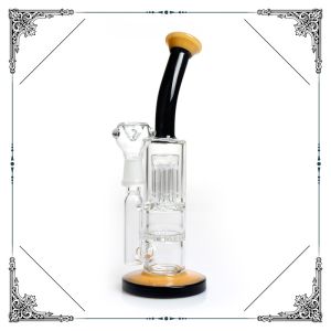 6 Tree Arms Honeycomb Perc Dab Oil Rig With Hookah Glass Bowl And Quartz Banger