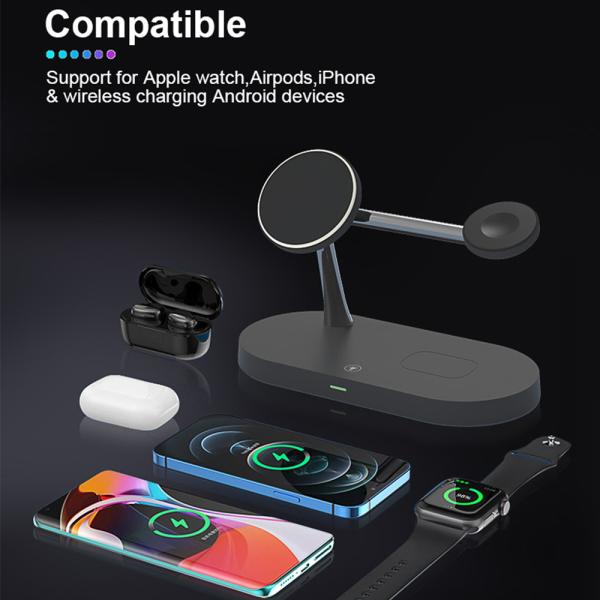 Long-Lasting Battery 2W Night Light Wireless Charger For IPhone White And Black