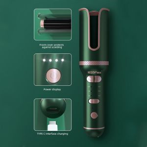 Ceramic Auto Wireless Hair Curler USB Rechargeable Automatic Durable