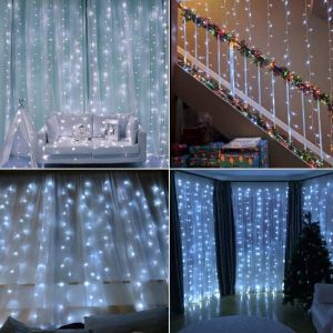 Living Room LED Curtain Fairy Lights 9M Length IP44 600 LM Indoor Wall