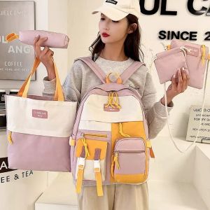 Canvas Backpack School Bag Sets Waterproof Travel Teenagers Backpacks