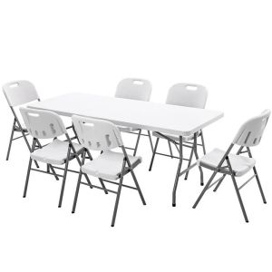 Custom 4ft 6ft 8ft Cheap Round Foldable Table Portable Folding White Round