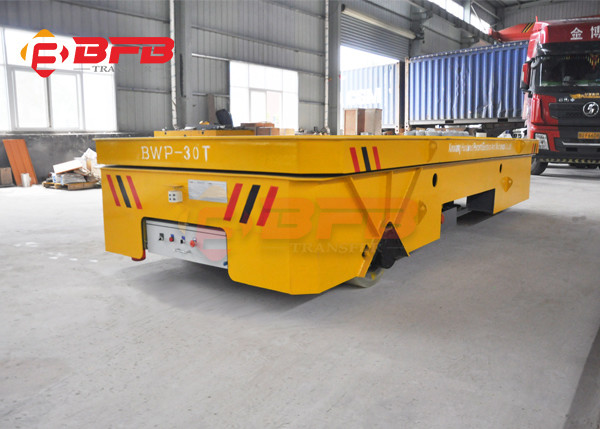 Yellow Color 5 Ton Trackless Transfer Trolley Cart For Steel Ingot Handling