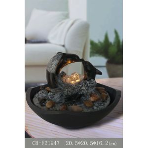 Simple Two Dolphins Inside Waterfalls Fountains