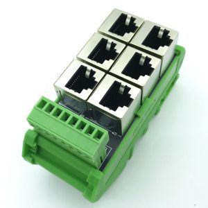 Quality RJ45 Female Jack 8P8C 6 Port Hub to 8 Pin Screw Terminal Block Adapter for Servo Application for sale