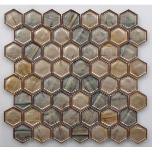 Quality Latest Agglomerate Mosaic Tile with Hexagon Shape for sale