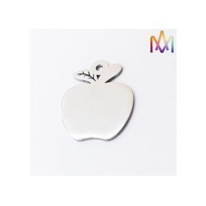 26x32MM DIY Apple Shaped Stainless Steel Pendant