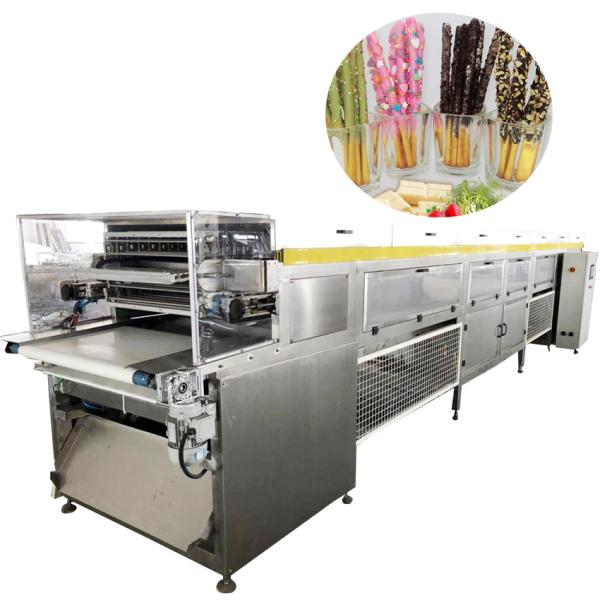 1300kg/h Chocolate Enrober Machine Air Cooling Pocky Sticks Double Coating