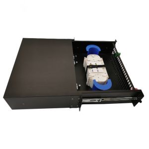 Quality Black 430x200x46mm LC Duplex Fiber Optic Patch Panel for sale