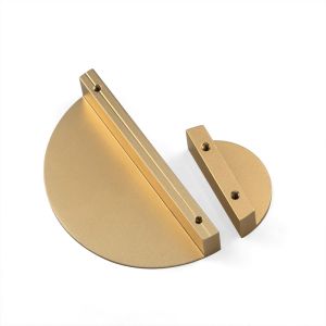 Luxe Transitional Cabinet Semicircle Satin Brass Handles kitchen cabinet handles