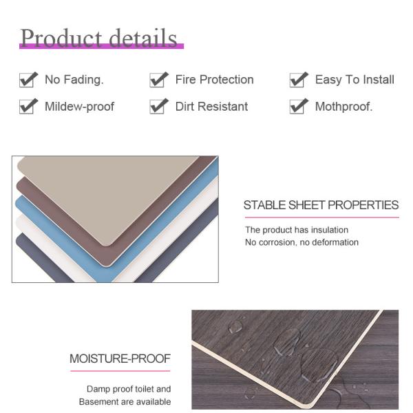 Bamboo Charcoal Wood Veneer Special Offer 1220*2440*5/8mm Flame Retardant Bamboo Charcoal Wood Eco-Friendly PVC Wall Panels Interior Decoration Wall