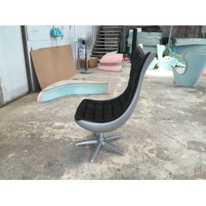 Black Animal Fiberglass Arm Chair / Living Room Mermaid Tail Chairs