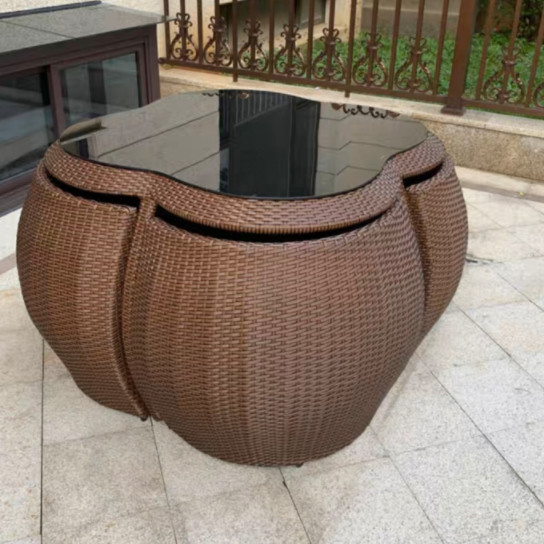 Pe Wicker Patio Furniture Flower Pumpkin Garden Wicker Patio Rattan Cushions