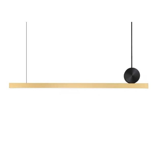 LED Black and Gold Indoor Lighting Adjustable Long Cord Staircase Brass Pendant