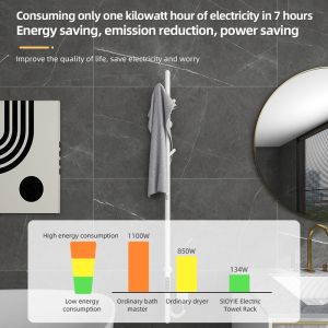 Electric Bathroom Towel Warmer Rack Fashionable Style for Wall Mounting