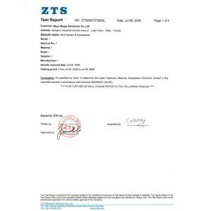 Wuyi Maige Electronic CO.,LTD Certifications