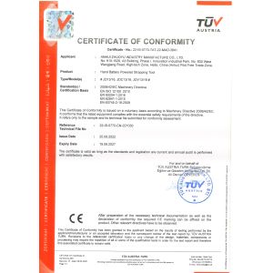 Anhui Zhuoyu Industrial Manufacture Co., Ltd. Certifications