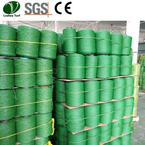Waterproof Artificial Grass Yarn / Always Green Synthetic Turf Customized