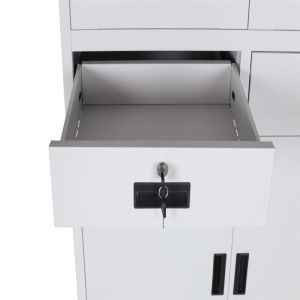 0.6mm Frosted Glass File Cabinet With 2 Drawers