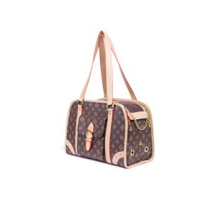 Design Classic Royal Quality Leather Grid Hand Pet Carriers