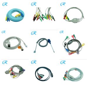 GE Marquette Holter ECG Cable And Lead Wires Reusable IEC Cable Color Coding