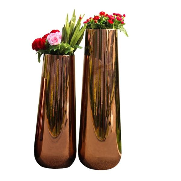 Quality stand planters cylindrical round metal flower pots