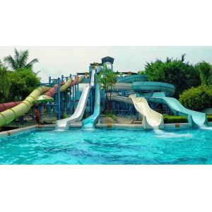 OEM Outdoor Commercial Water Park Playground Games Fiberglass Slide for Kids