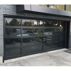 Modern Aluminum Sectional Door White Brown Grey Alloy Sound Insulation Door