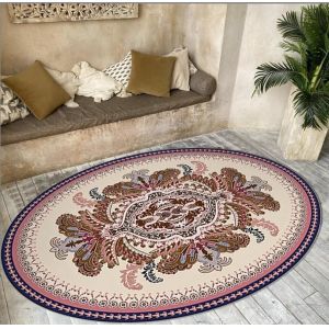Quality Bohemian Style Ellipse Flower Crystal Velvet Floor Carpets For Sofa And Living Room for sale