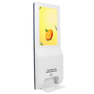 Wall Mount LCD Digital Signage Measuring Temperature With Hand Sanitizer