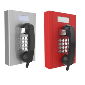 Customized Grey Or Red Heavy Duty Analog / SIP Phone With LCD Display