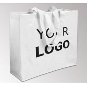 Promotional logo printed cheap reusable black pp woven shopping custom bags, PP