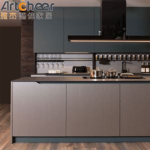 Modern Black Kitchen Cabinets Made Ready to Assemble Wooden Furniture with Free