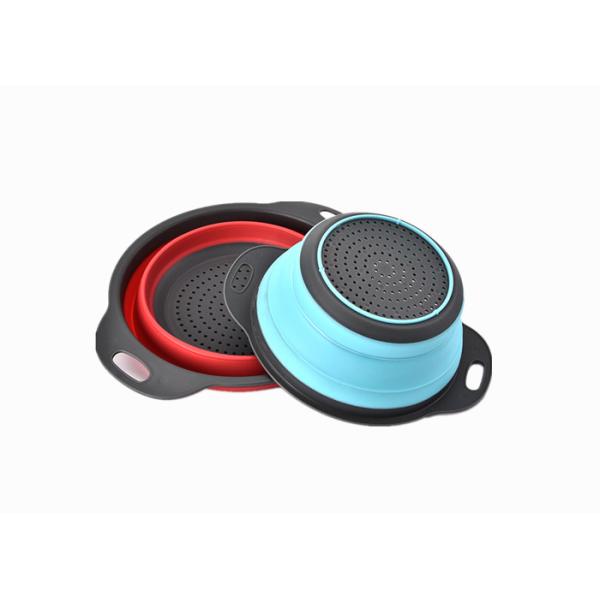 Folding Silicone Kitchen Gadgets , Portable Silicone Colander Strainer