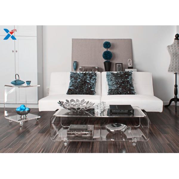 Fashion Acrylic Modern Furniture , Acrylic C End Table With Casters / Wheels